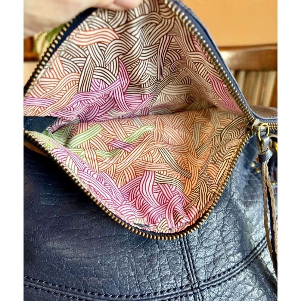 THE SAK - "Silverlake" Crossbody in Blue Pebbled Leather w/Studded Detailing - Picture 12 of 16